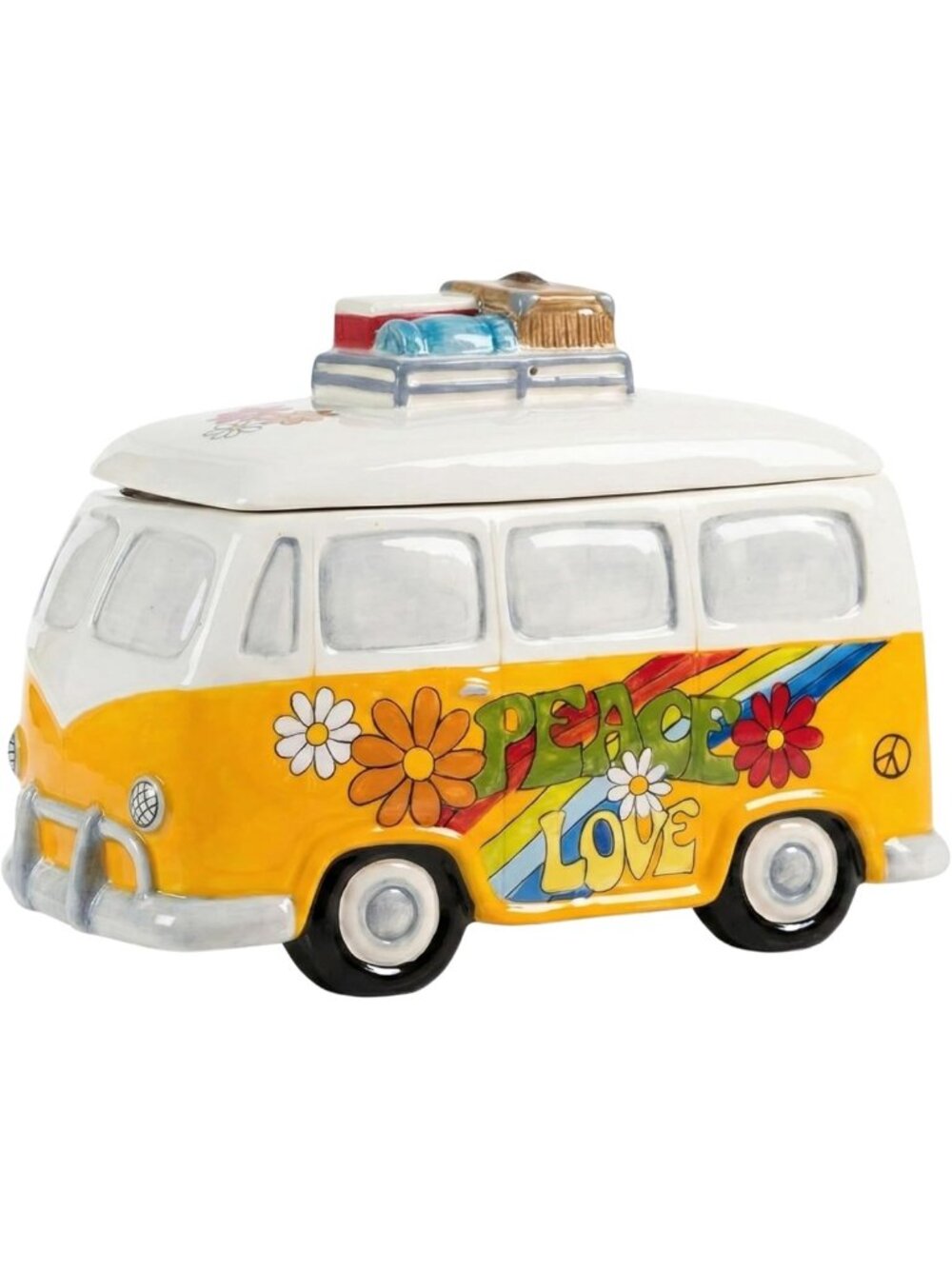 Charming Multi-Colored Love Van Cookie Jar - Perfect for Home Decor & Storage